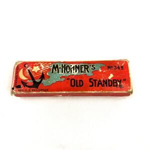 Vintage M Hohner's #34B Harmonica Old Standby with Case Germany Key of C
